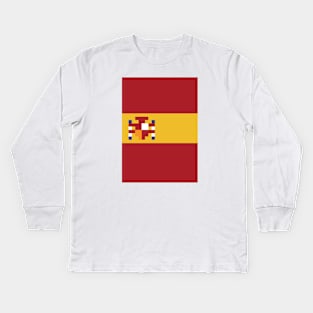 Spanish Flag - Pixel Art Kids Long Sleeve T-Shirt